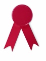 Ribbon style badge pin, Red