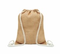 Jute drawstring bag, Beige