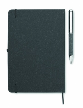 Logotrade business gift image of: Recycled leather notebook set