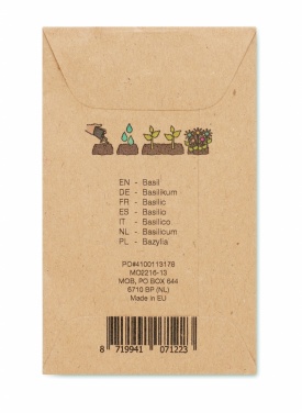 Logo trade business gift photo of: Basil seeds in craft envelope