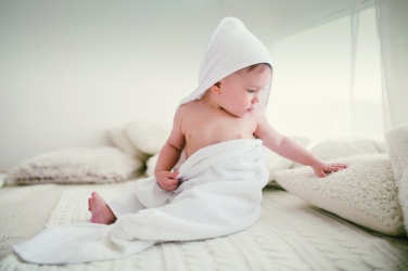 Logo trade promotional giveaways image of: Cotton hooded baby towel