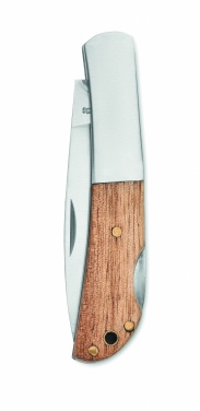 Logo trade promotional giveaways picture of: Foldable knife in acacia wood