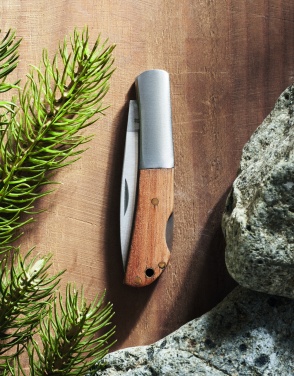 Logo trade promotional merchandise image of: Foldable knife in acacia wood