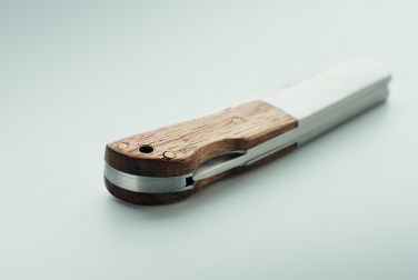 Logo trade advertising products picture of: Foldable knife in acacia wood