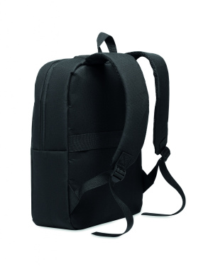 Logotrade promotional giveaway picture of: Slim 15 inch laptop backpack made of 600D RPET polyester with a 210D lining and customizable printing