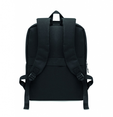 Logo trade promotional giveaways image of: Slim 15 inch laptop backpack made of 600D RPET polyester with a 210D lining and customizable printing