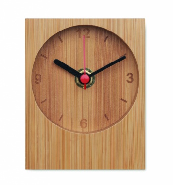 Logo trade corporate gifts image of: Bamboo table clock