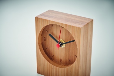 Logo trade business gifts image of: Bamboo table clock