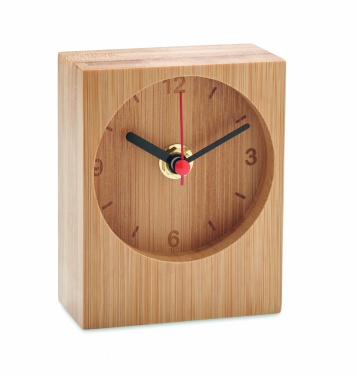 Logo trade promotional merchandise picture of: Bamboo table clock