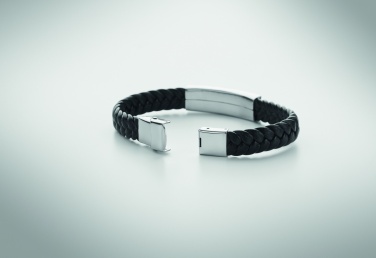 Logo trade promotional gifts image of: Braided faux leather bracelet