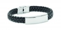 Braided faux leather bracelet, Black