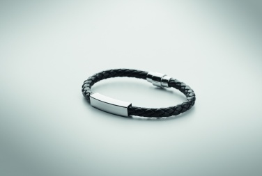 Logo trade corporate gifts picture of: Braided faux leather bracelet