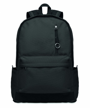 Logotrade promotional product image of: A 15-inch laptop backpack made of recycled pre-consumer cotton with customizable printing