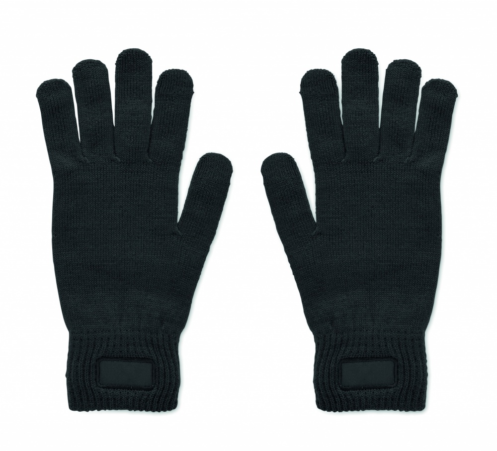 Logo trade promotional merchandise picture of: Knitted gloves in RPET