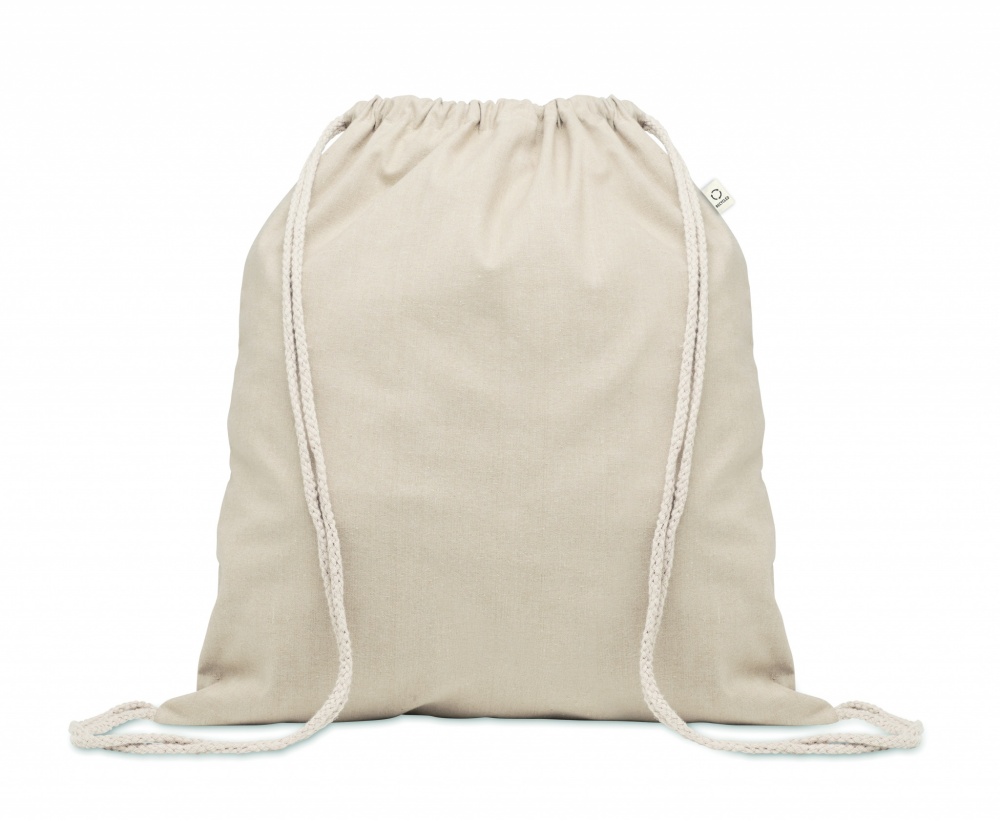 Logo trade promotional gift photo of: Recycled cotton drawstring bag