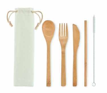 Logotrade corporate gift image of: Bamboo cutlery with straw