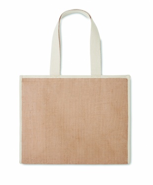 Logo trade promotional merchandise picture of: Jute and canvas cooler bag