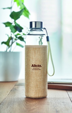 Logo trade corporate gifts picture of: Glass bottle in pouch 500ml