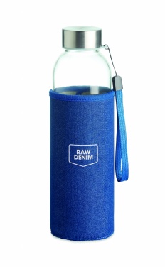 Logo trade promotional items image of: Glass bottle in pouch 500 ml