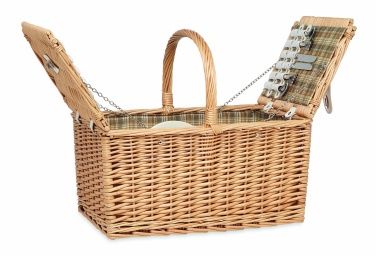 Logotrade corporate gift picture of: Wicker picnic basket 4 people