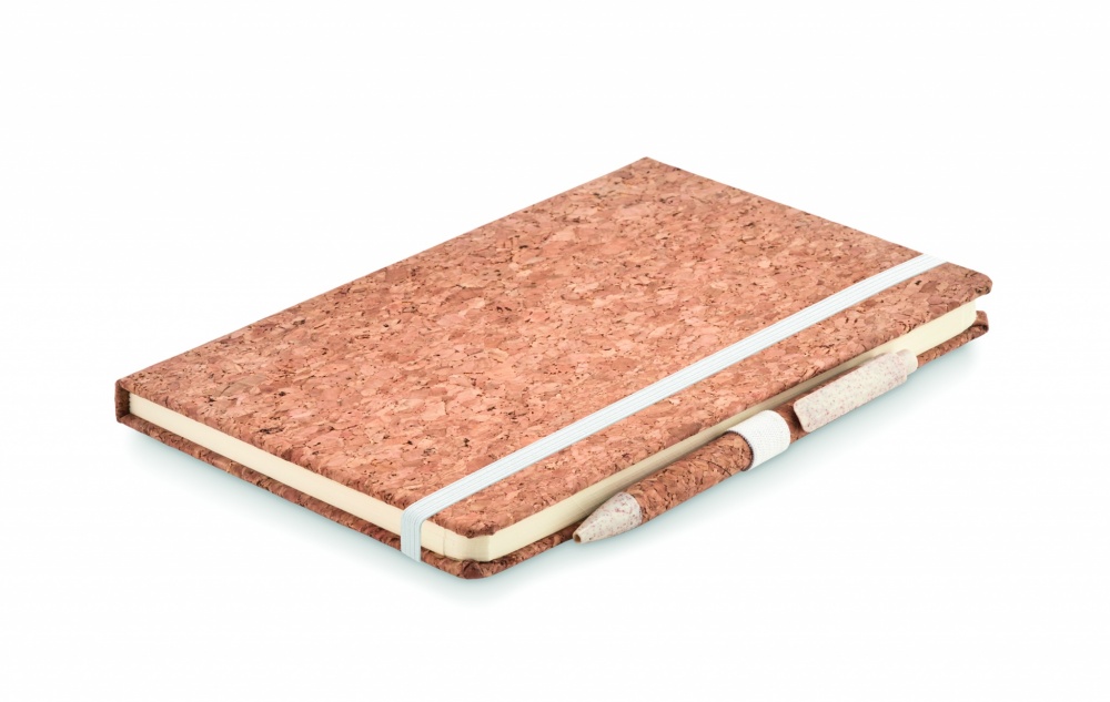 Logo trade promotional product photo of: A5 cork notebook with pen