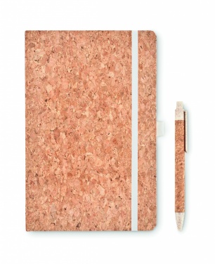 Logotrade promotional giveaway image of: A5 cork notebook with pen