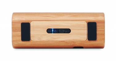 Logo trade corporate gift photo of: Wireless bamboo speaker 2x5W