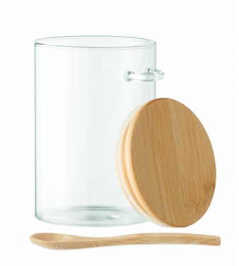 Logotrade promotional giveaway picture of: Glass jar with spoon 600 ml