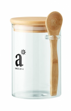 Logo trade promotional products picture of: Glass jar with spoon 600 ml