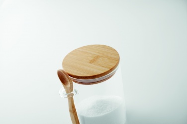 Logo trade promotional item photo of: Glass jar with spoon 600 ml