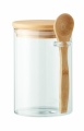 Glass jar with spoon 600 ml, Transparent