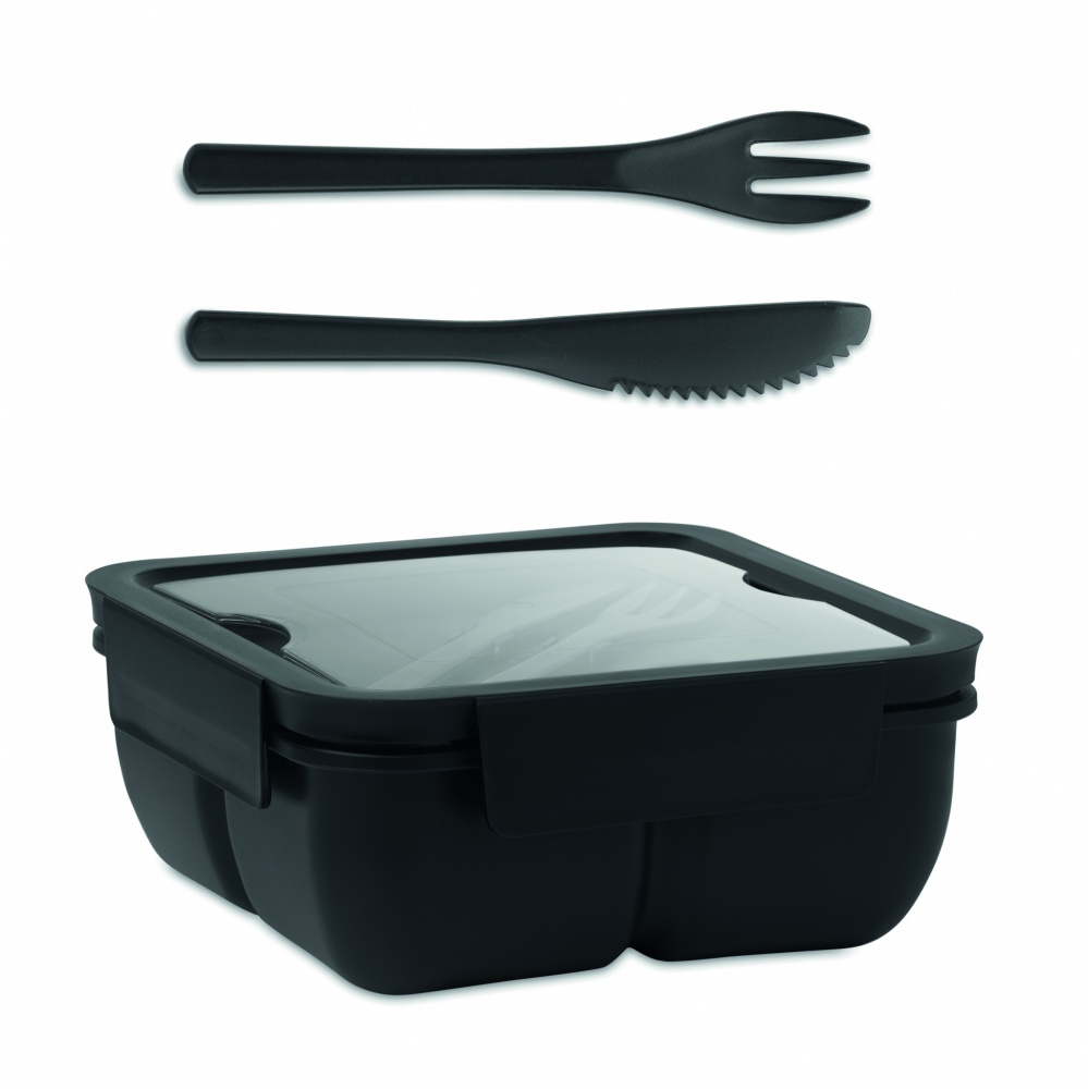 Logo trade corporate gifts picture of: Lunch box with cutlery 600ml