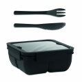 Lunch box with cutlery 600ml, Black