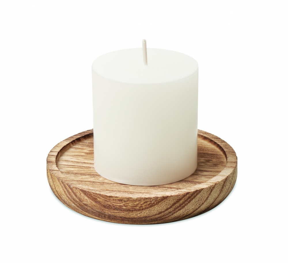 Logotrade promotional gift image of: Candle on round wooden base