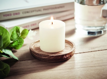 Logotrade promotional merchandise photo of: Candle on round wooden base