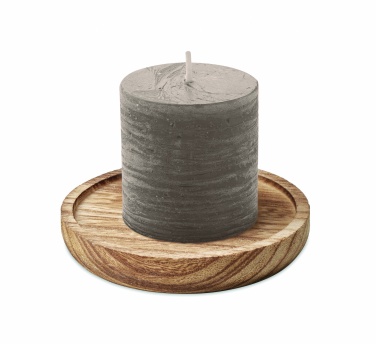 Logotrade promotional gift picture of: Candle on round wooden base