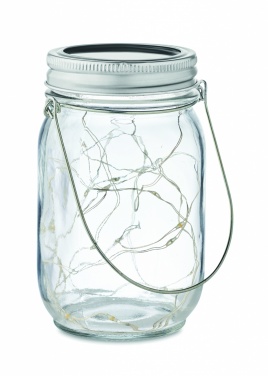 Logo trade corporate gifts image of: Solar mason jar outdoor lamp