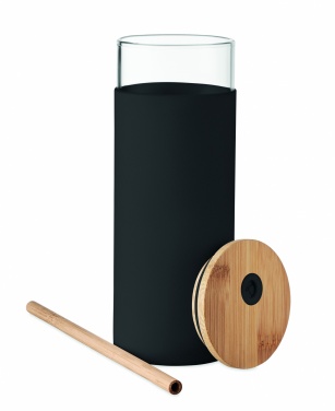 Logotrade corporate gifts photo of: Glass tumbler 450ml bamboo lid