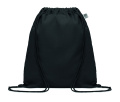 Organic cotton drawstring bag, Black