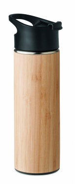 Logo trade advertising products picture of: Double wall bamboo flask 450ml