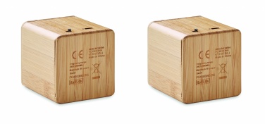 Logotrade promotional merchandise picture of: Set of Bamboo wireless speaker