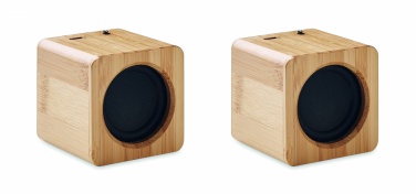 Logo trade promotional gift photo of: Set of Bamboo wireless speaker