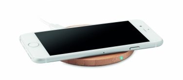 Logo trade corporate gifts picture of: Wireless charger bamboo 10W RUNDO +