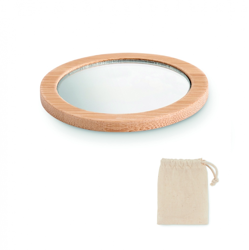 Logo trade promotional products picture of: Bamboo make-up mirror