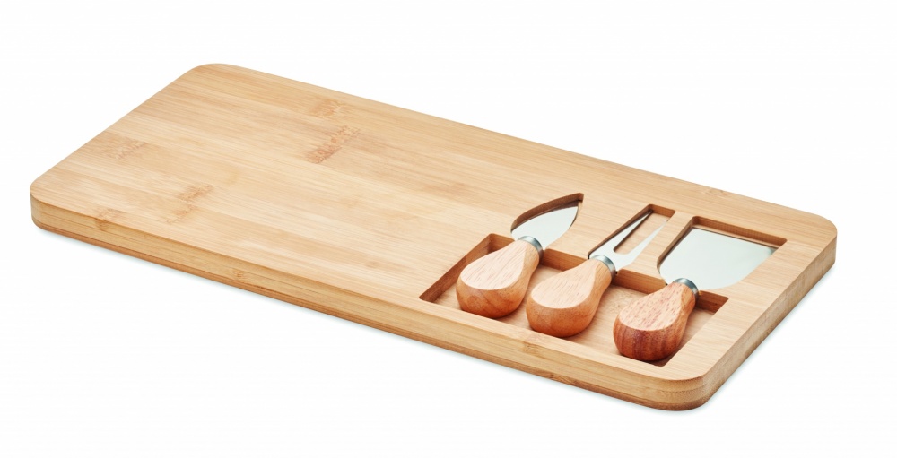 Logotrade promotional merchandise image of: Bamboo Cheese board set Leipzig