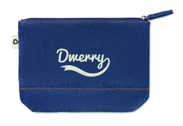 Logo trade promotional giveaway photo of: Recycled denim cosmetic pouch