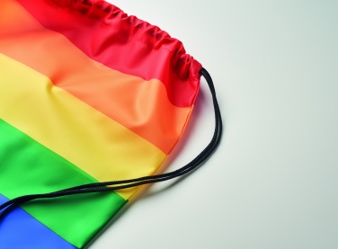 Logo trade promotional merchandise picture of: Rainbow RPET drawstring bag