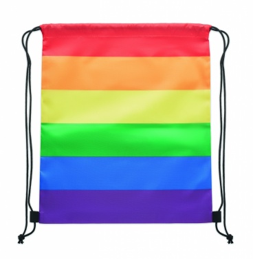 Logo trade promotional gifts image of: Rainbow RPET drawstring bag