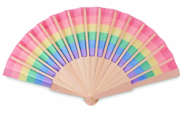 Logotrade business gifts photo of: Rainbow wooden hand fan