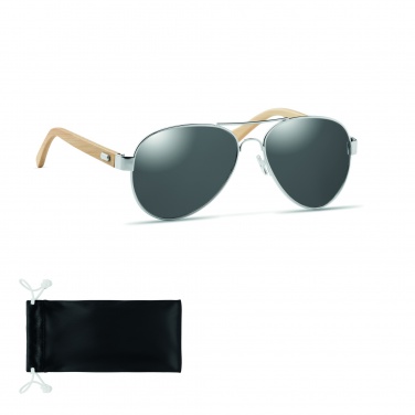 Logo trade business gift photo of: Bamboo sunglasses in pouch TARTU